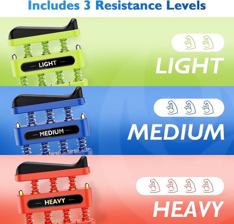 FitBeast مقوي الأصابع، مدرب الأصابع، مدرب اليد لتحسين البراعة والقوة في الأصابع، اليدين، الساعدين - مدرب قوة القبضة للموسيقيين، المتسلقين - Image 2
